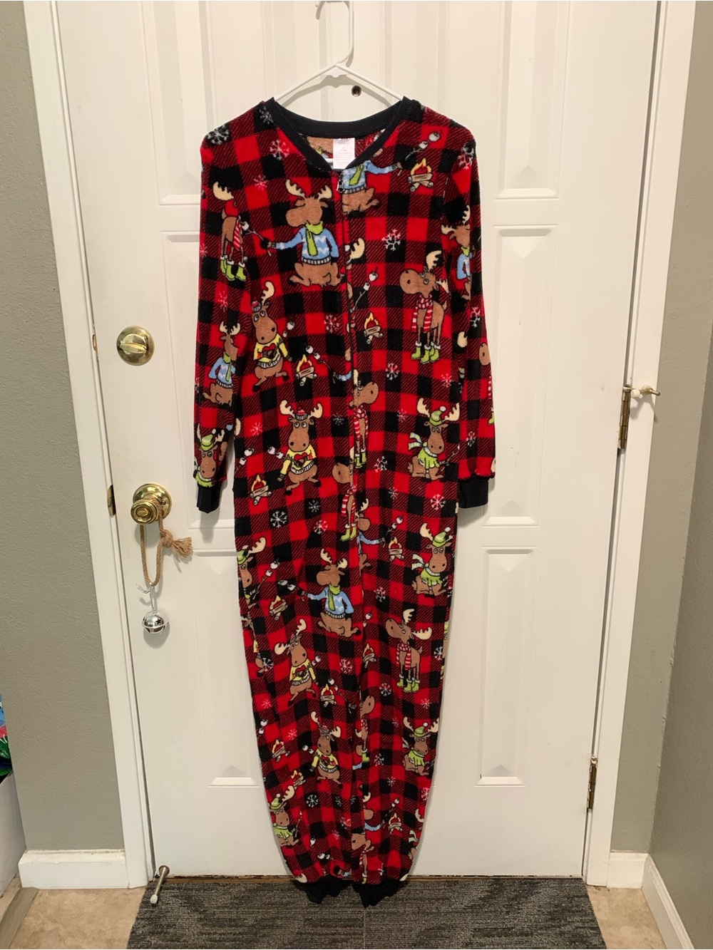Secret Treasures Red Plaid Reindeer Kids Sleep Sack Pajamas